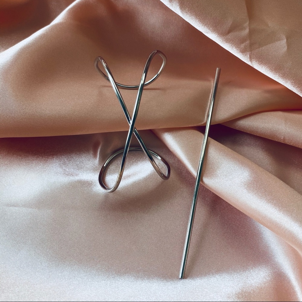 Minimalist Wire Hair Pins Hair Tie Bun Cage - Picture 4 of 10
